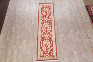 Rust Floral Oushak Persian Runner Rug 3x10