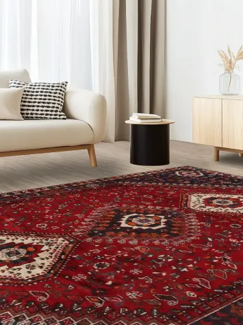 Red Tribal Geometric Kashkoli Persian Area Rug 7x10