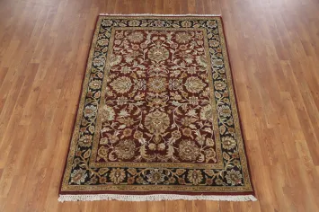 Floral Red Agra Indian Oriental Rug 4x6