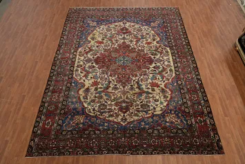 Antique Vegetable Dye Bakhtiari Saman Persian Large Rug 11x15