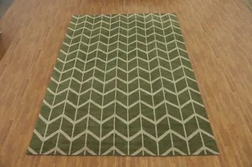 Trellis Green Gabbeh Oriental Large Rug 10x14