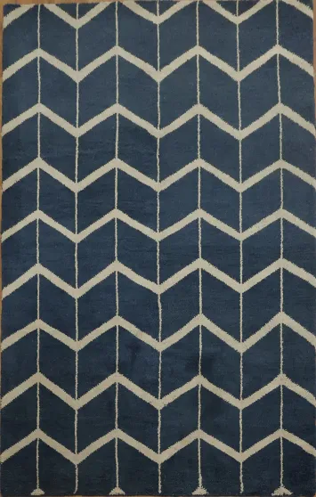 Geometric Oushak Trellis  Area Rug 5x8