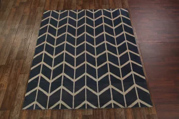 Geometric Oushak Trellis  Area Rug 5x8