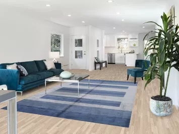 Striped Blues Gabbeh Indian Area Rug 7x10