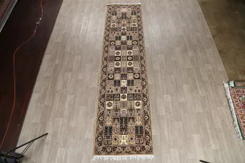 Geometric Bakhtiari Turkish Oriental Runner Rug