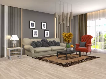 Floral Brown Area Rug 5x7