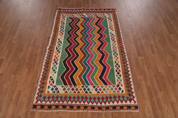 Chevron Style Kilim Shiraz Persian Rug 4x7