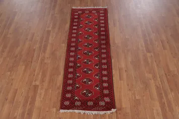 Red Geometric Balouch Persian Runner Rug 2x6