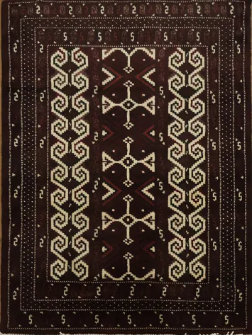 Geometric Balouch Persian Accent Rug 3x4