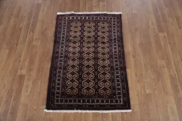 Geometric Balouch Persian Accent Rug 3x4