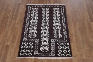 Handmade Wool Geometric Balouch Persian Rug 3x4