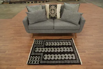 Handmade Wool Geometric Balouch Persian Rug 3x4