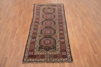Pre-1900 Antique Wool Qashqai Persian Rug 4x8