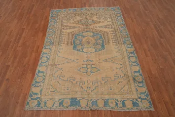 Muted Viss Persian Hand-Knotted 6x8 Wool Distressed Area Rug
