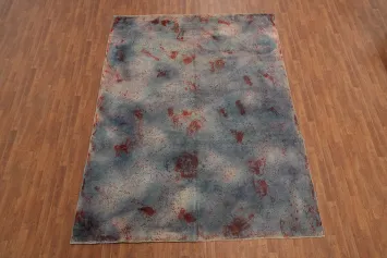 Abstract Modern Oushak Turkish Area Rug 8x11