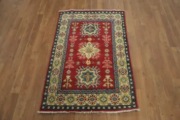 Red Kazak Chechen Oriental Rug 3x4