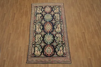 Antique Navy Blue Sultanabad Persian Runner Rug 5x9