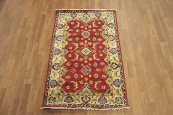 Floral Red Kazak Chechen Oriental Rug 3x4