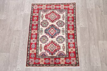 Geometric Super Kazak Pakistan Wool Rug 3x4