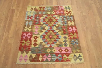 Geometric Turkish Kilim Square Rug 3x3
