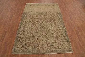 Distressed Muted Tabriz Persian Area Rug 6x9