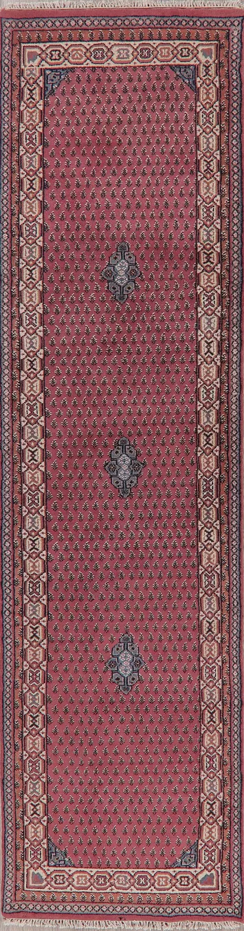 Pink Geometric Bidjar Indian Oriental Wool Rugs