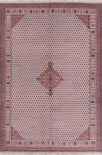 Pink Geometric Botemir Indian Oriental Wool Rugs