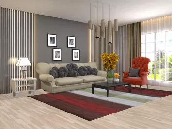 Striped Gabbeh Modern Area Rug 7x10