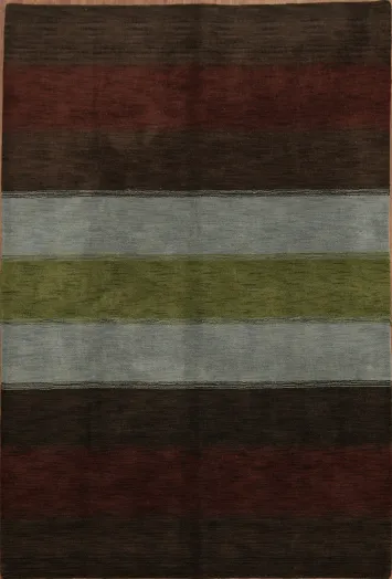 Striped Gabbeh Modern Area Rug 7x10