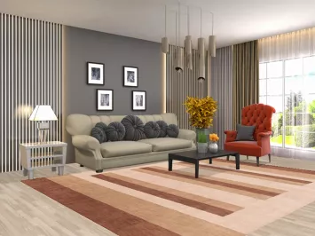 Striped Gabbeh Modern Area Rug 8x10