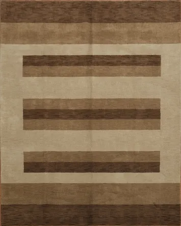 Striped Gabbeh Modern Area Rug 8x10
