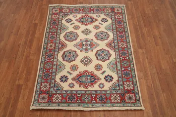 Handmade Wool Super Kazak Oriental Rug 4x6