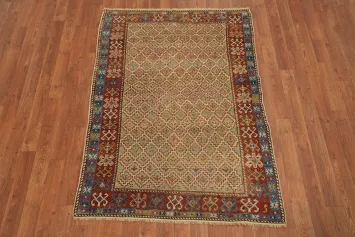 Pre-1900 Antique Vegetable Dye Shirvan Caucasian Wool Rug 3x5