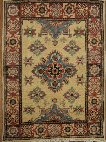 Geometric Super Kazak Area Rug 2x3