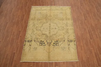 Muted Distressed Tabriz Persian Area Rug 6x10
