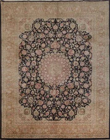 Classic Design Navy Blue and Pink Pak Persian Rug Perfect for Traditional Room 8x10