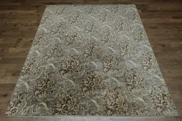 Classic Paisley Design Taupe Brown Rug Perfect for Traditional Living Rooms 9x12