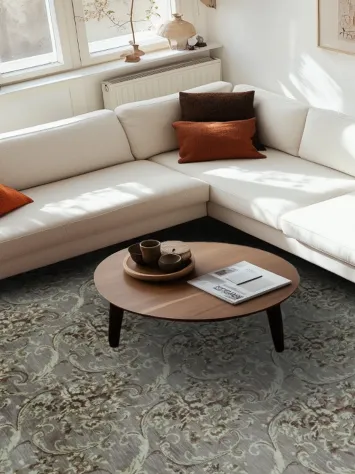 Classic Paisley Design Taupe Brown Rug Perfect for Traditional Living Rooms 9x12