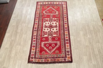 Antique Geometric Red Lori Persian Area Rug 5x10