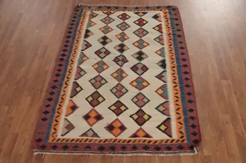 All-Over Geometric Kilim Persian Rug 4x6