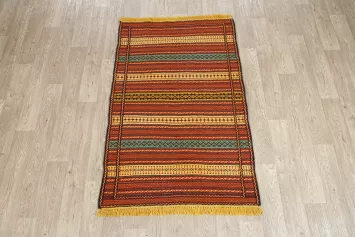 Stiped Kilim Turkish Area Rug 3x5