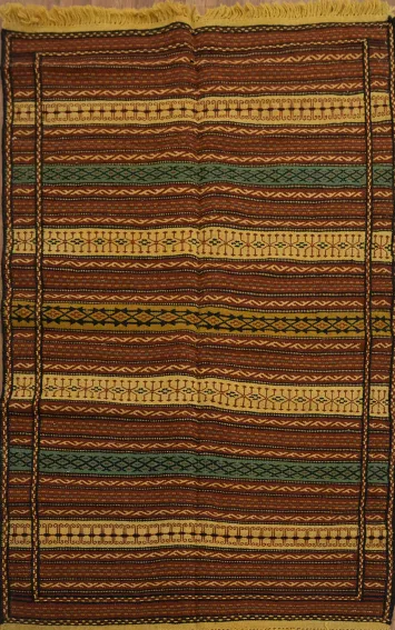 Stripe Kilim Turkish Area Rug 3x5