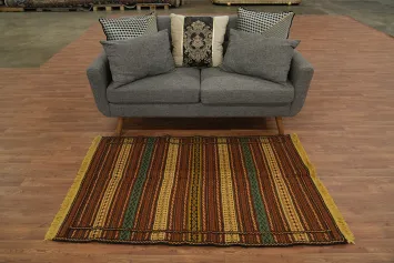 Stripe Kilim Turkish Area Rug 3x5