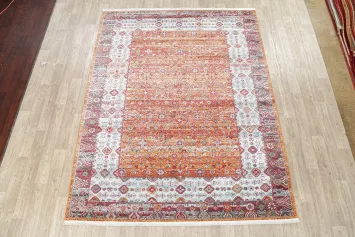 Multi-Colored Distressed Geometric Turkish Oriental Rugs