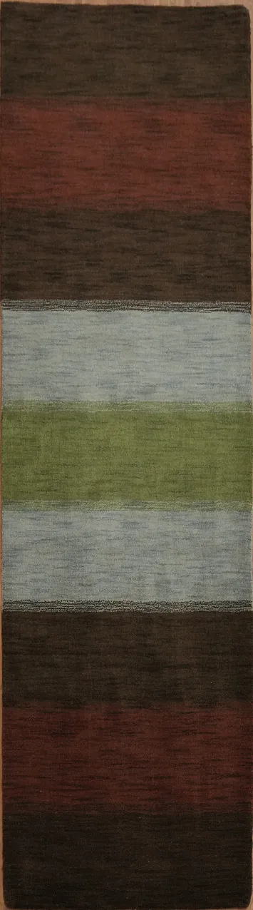 Striped Modern Gabbeh Runner Rug 3x10