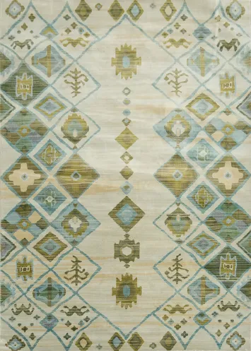 Geometric Distressed Turkish Area Rug