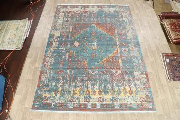 Vintage Style Distressed Heat-Set Area Rugs