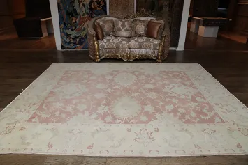 Vegetable Dye Rust Oushak Egyptian Area Rug 9x12