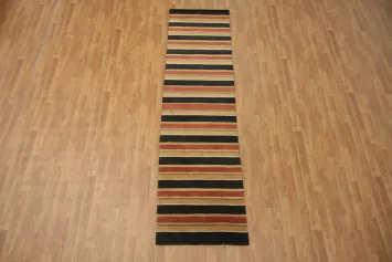 Striped Modern  3x10 Gabbeh Indian Oriental Rug Runner