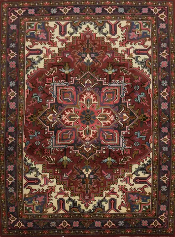 Luxurious Heriz Persian area rug in Red and Pink for a classic touch 5x7